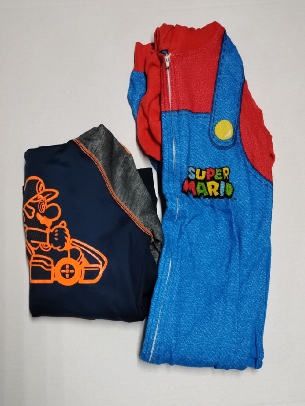 Nintendo Super Mario Blue Hoodie Kids Costume Jumpsuit Pajamas Size Small